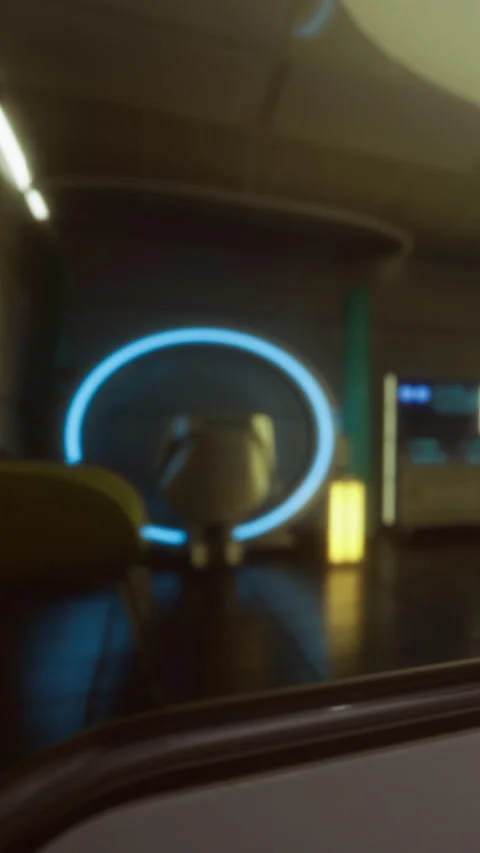 Modern interior design featuring glowing elements in a creative space Stock Footage 331368520