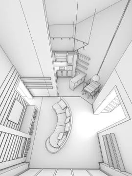 Modern interior design Stock Illustration