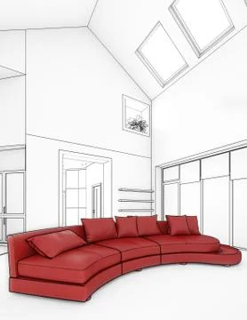 Modern interior design Illustrazione stock