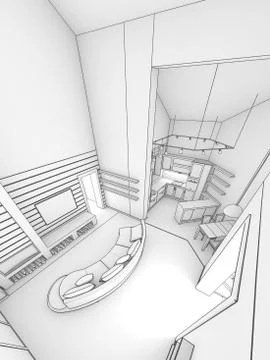 Modern interior design Stock Illustration