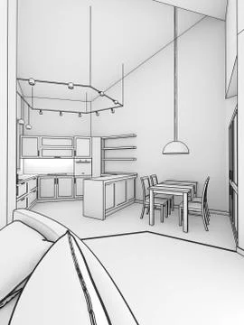 Modern interior design Stock Illustration