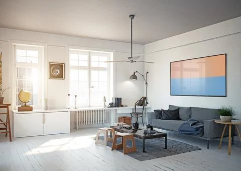 Modern interior design. Stock Illustration