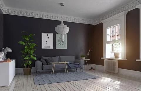 Modern interior design. Stock Illustration