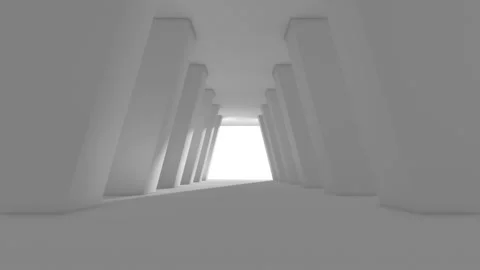 Modern interior design of  white color. 3d lighting moves in a circle Stock Footage 101808675
