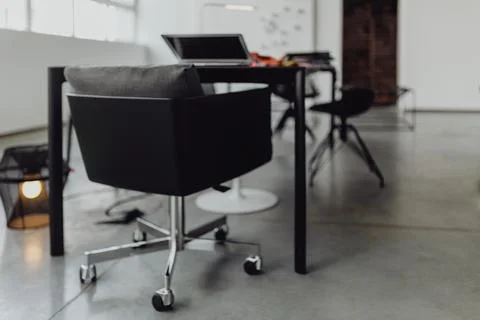 MODERN INTERIOR OF DESIGNER WORKPLACE Stock Photos