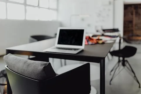 MODERN INTERIOR OF DESIGNER WORKPLACE Stock Photos