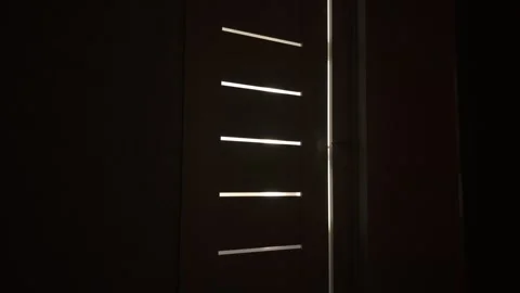 Modern interior door in hallway room with sun rays, modern renovation Stock Footage 308003885