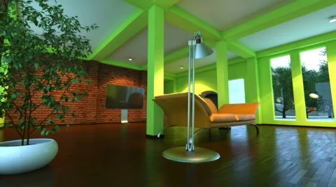 Modern interior Stock Footage