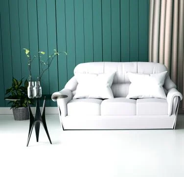 Modern interior of living room empty room. 3D rendering Stock Illustration