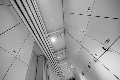 Modern interior of locker room Stock Photos