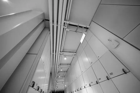 Modern interior of locker room Stock Photos