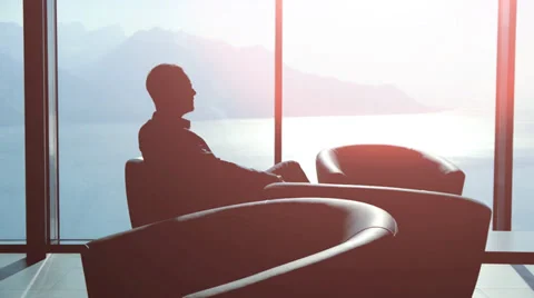 Modern interior. luxury view. silhouette of man.male person. people 스톡 동영상 38180202