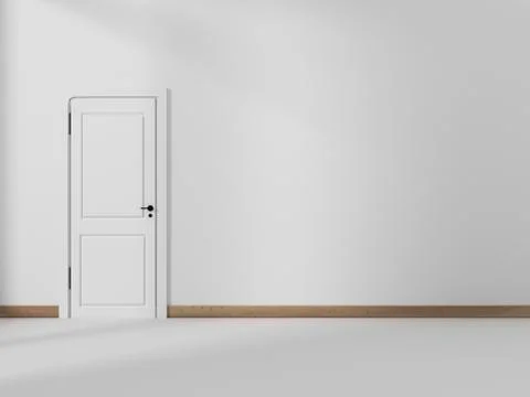 Modern interior Mock up. Wall and white door Stock Illustration