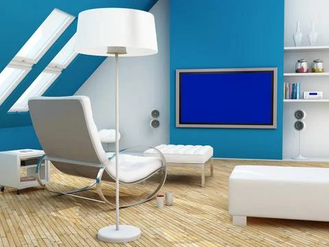 Modern Interior Modern interior (3D Render) - Living Room Copyright: xZoon... Stock Photos
