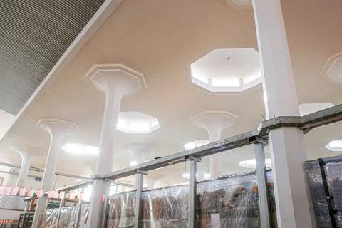 Modern Interior with Octagonal Skylights Stock Photos