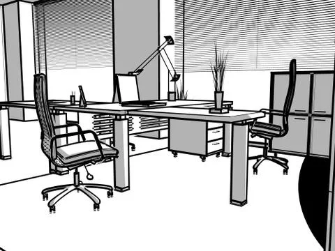 Modern interior of office Stock Illustration