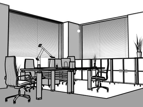 Modern interior of office Stock Illustration