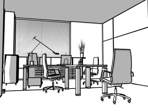 Modern interior of office Stock Illustration