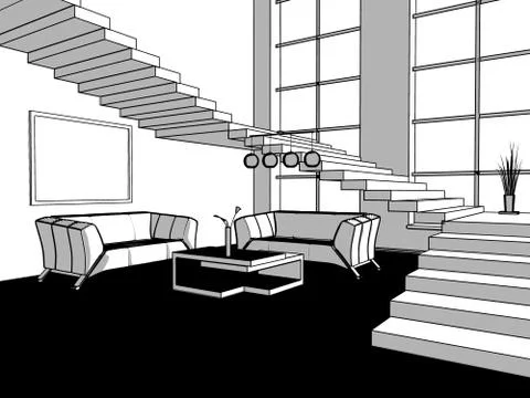 Modern interior of office Stock Illustration