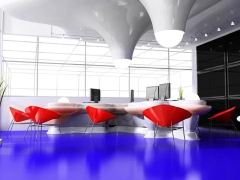 Modern interior of office Stock Illustration