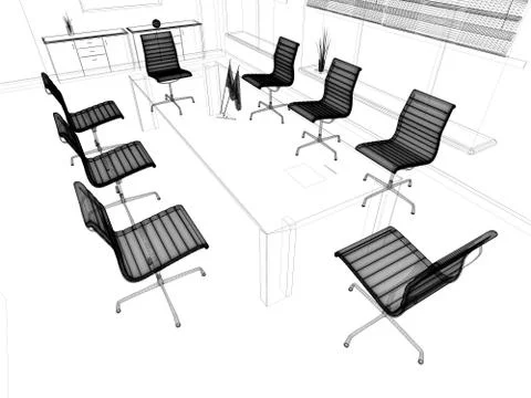 Modern interior of office Stock Illustration