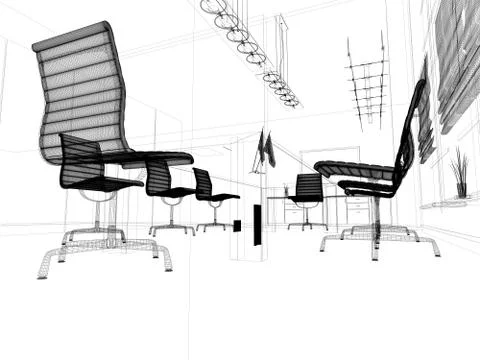 Modern interior of office Stock Illustration