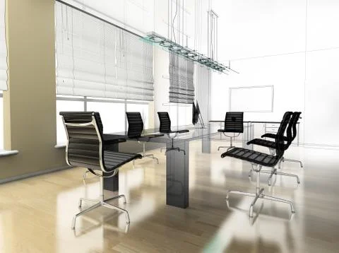 Modern interior of office Stock Illustration