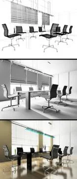 Modern interior of office Stock Illustration