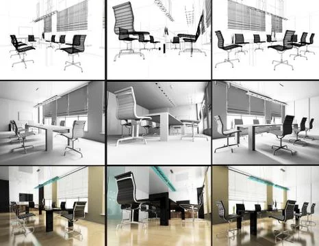 Modern interior of office Stock Illustration