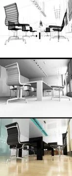 Modern interior of office Stock Illustration