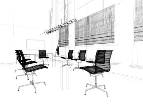 Modern interior of office Stock Illustration