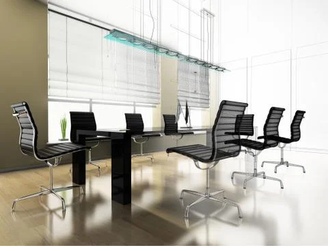 Modern interior of office Stock Illustration