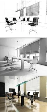 Modern interior of office Stock Illustration