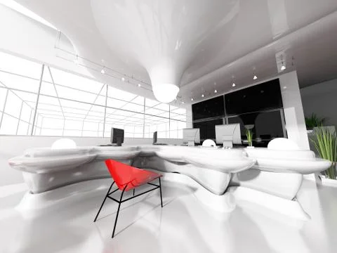 Modern interior of office Stock Illustration