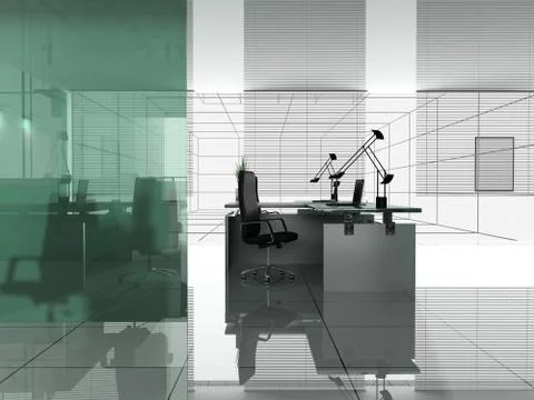 Modern interior of office Stock Illustration
