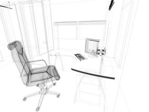 Modern interior of office Stock Illustration