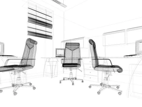 Modern interior of office Stock Illustration