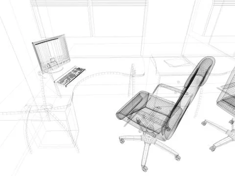 Modern interior of office Stock Illustration