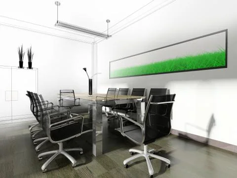 Modern interior of office Stock Illustration