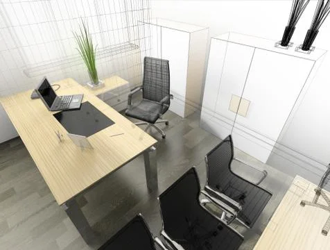 Modern interior of office Stock Illustration