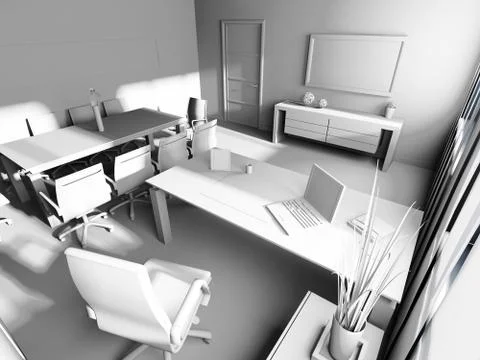 Modern interior of office Stock Illustration