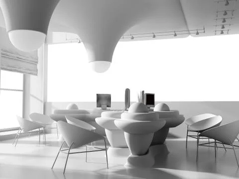 Modern interior of office Stock Illustration