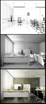 Modern interior of office Stock Illustration