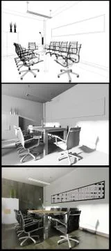 Modern interior of office Stock Illustration