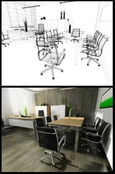 Modern interior of office Stock Illustration