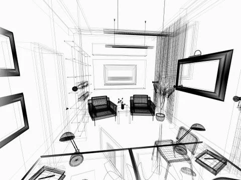 Modern interior of office Stock Illustration