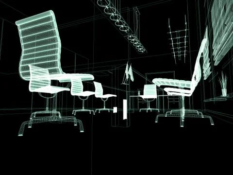 Modern interior of office Stock Illustration