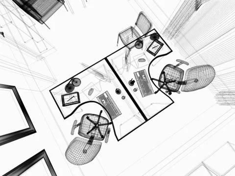 Modern interior of office Stock Illustration