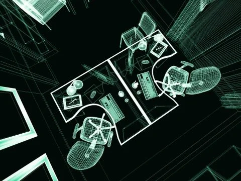 Modern interior of office Stock Illustration