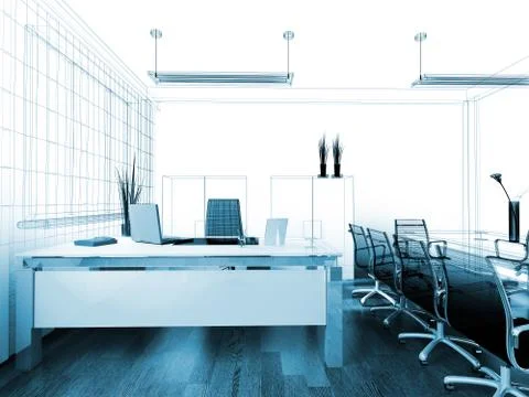 Modern interior of office Stock Illustration